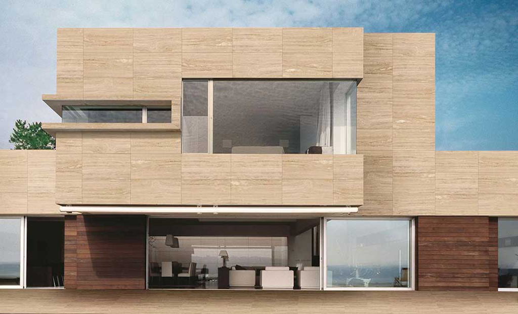 ساختمان با نمای سنگ تراورتن (سنگفرگاه)