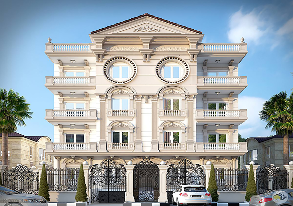 طراحی نمای ساختمان ۳ تا ۵ طبقه(سنگ فرگاه)