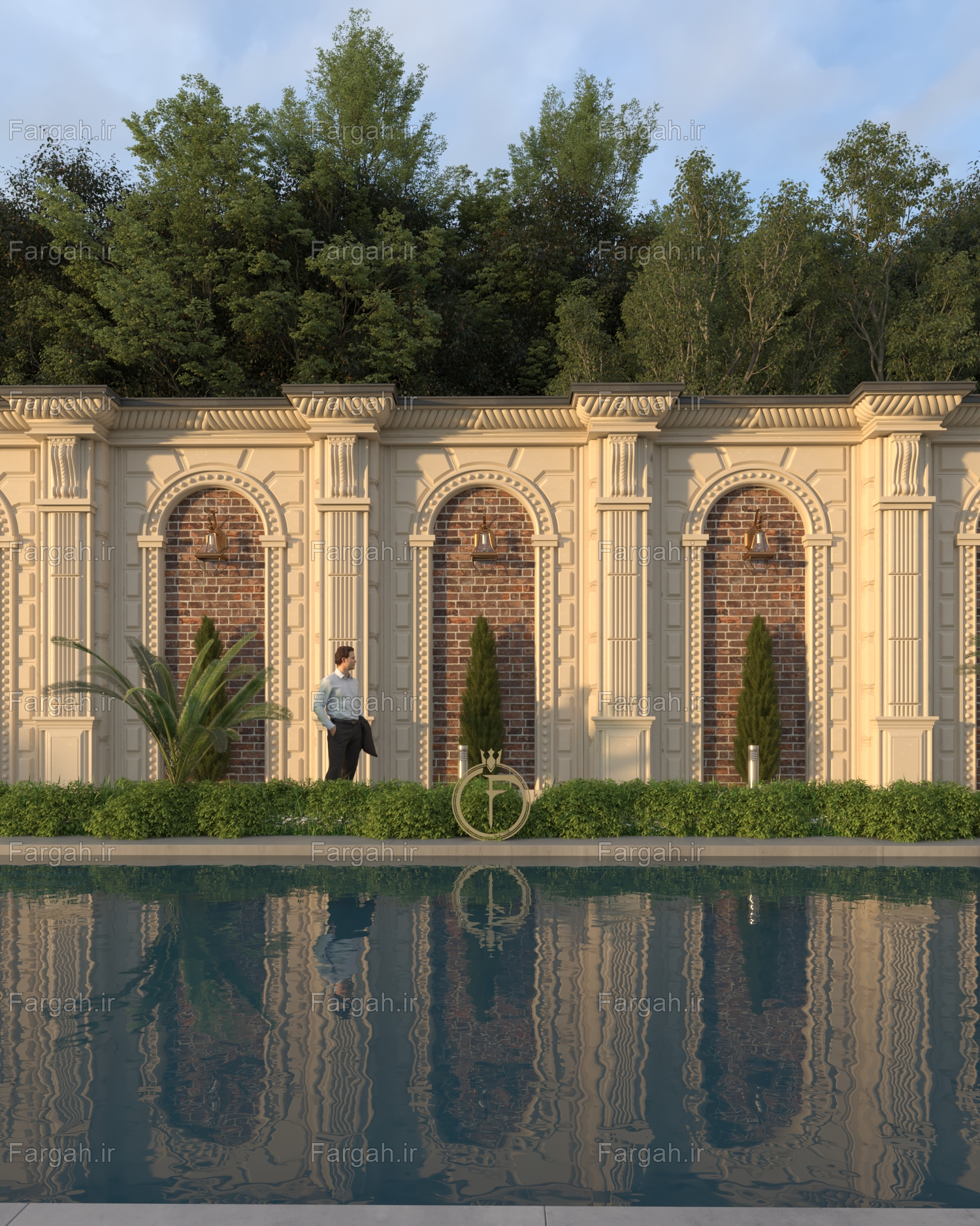 دیوار محوطه طرح دو(نمای ساختمان)